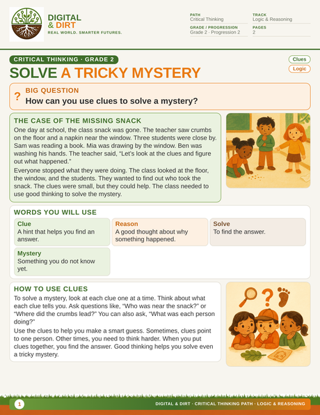 Page 1 of Solving a Tricky Mystery