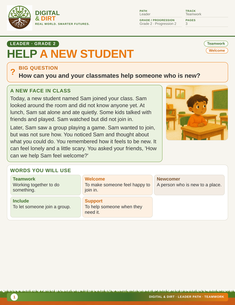 Page 1 of Helping a New Student