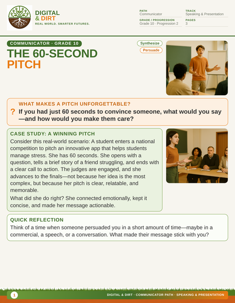 Page 1 of The 60-Second Pitch