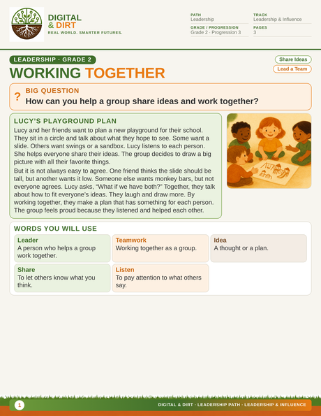 Page 1 of Working Together to Lead