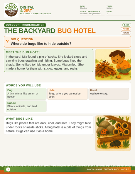 The Backyard Bug Hotel — a real Digital & Dirt activity