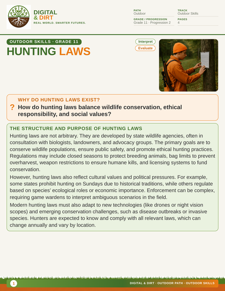Page 1 of Hunting Laws: Ethics, Impact, and Application