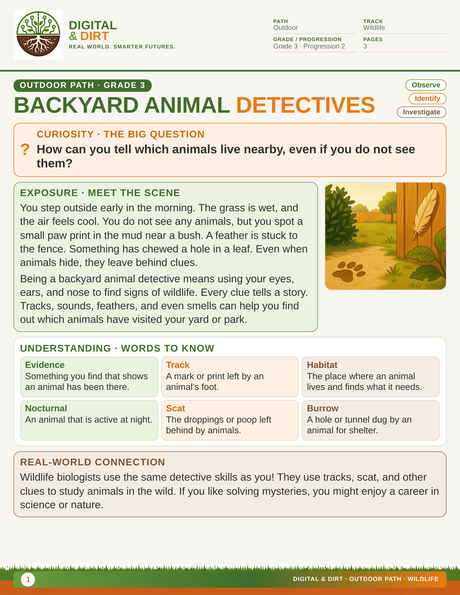 Page 1 of Backyard Animal Detectives