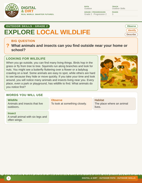 Page 1 of Exploring Local Wildlife