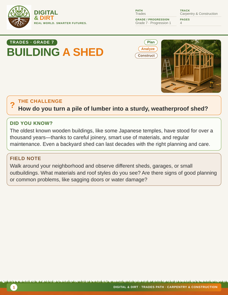 Page 1 of Building a Shed
