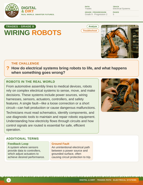 Page 1 of Wiring Robots: Electrical Systems in Automation