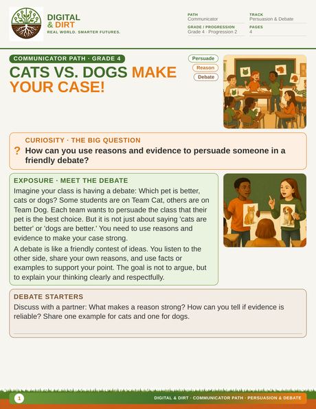 Page 1 of Cats vs. Dogs: Make Your Case!